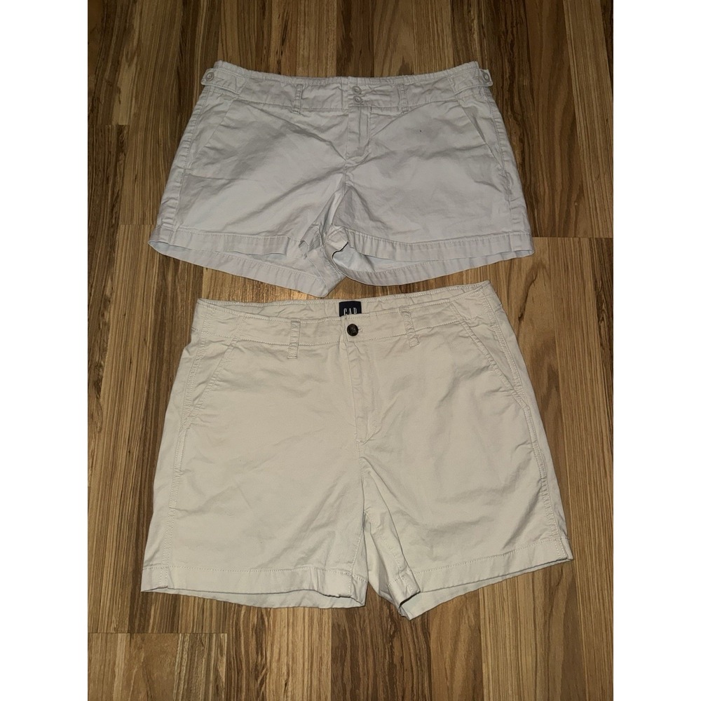 GAP Favorite Chino Shorts Khaki Women's Sz 12 Preppy Cotton Tan Brown Lot